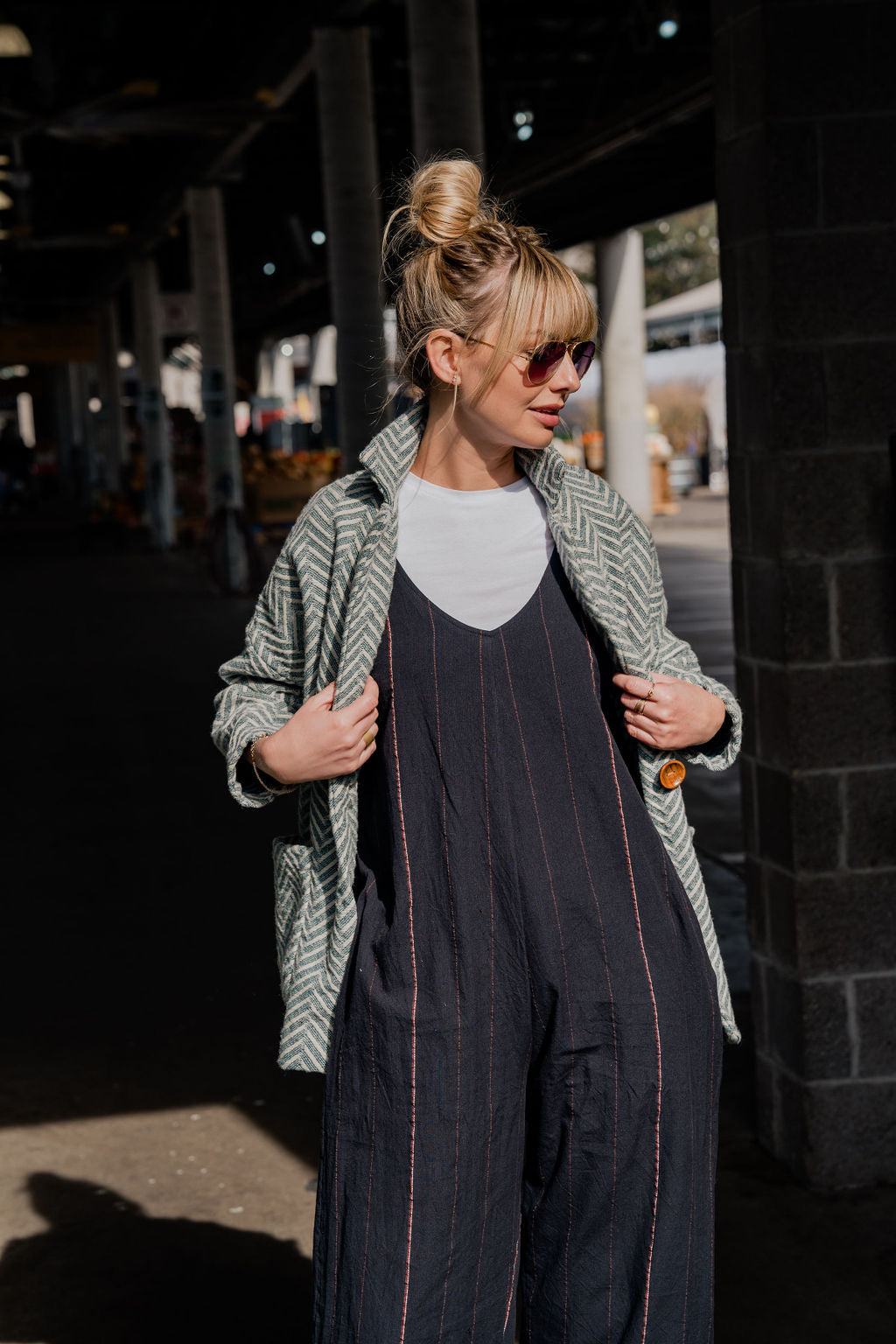 Charli Handwoven Cotton Jumper in Navy - Pre-Order 2/30