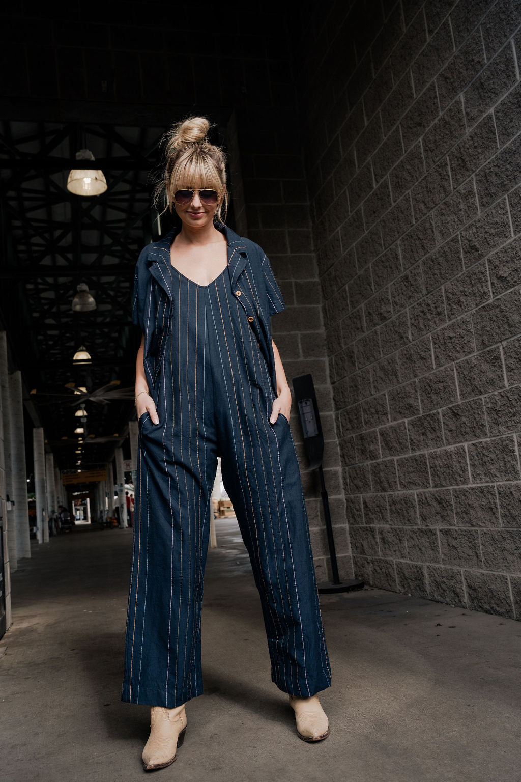 Handwoven Cotton Button-Up in Navy - Pre-Order 2/30