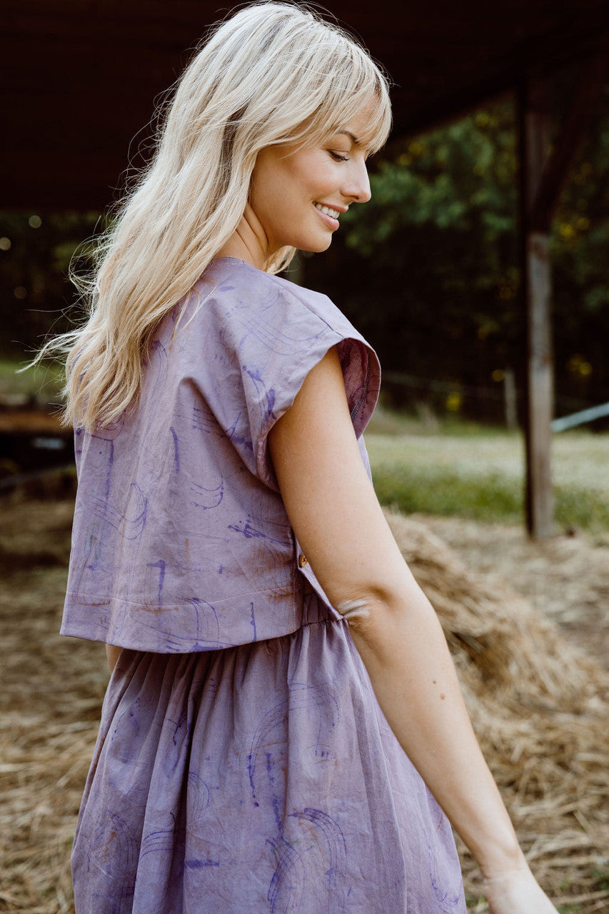 Claudia Mauve Paint Print Made to Order Set and Dress