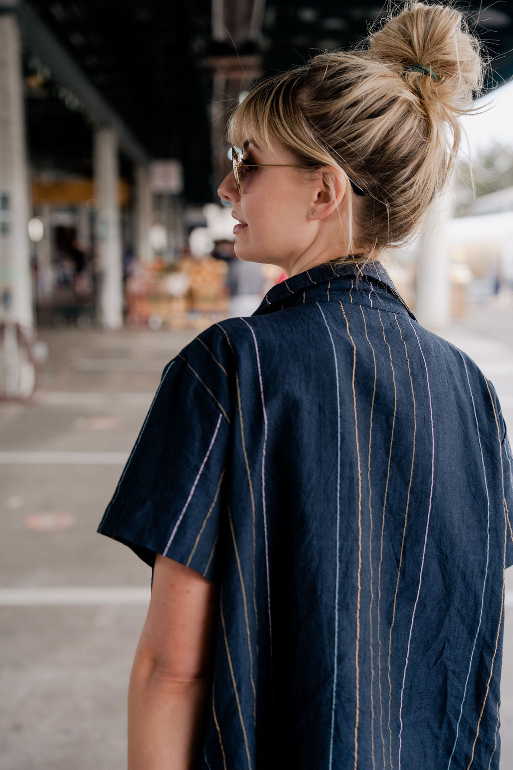 Charli Handwoven Cotton Jumper in Navy - Pre-Order 2/30