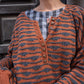 Frida Henley in Ruse and Blue Stripe Made to Order