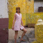 Marcy Mini Dress in Rose Linen