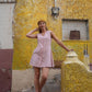 Marcy Mini Dress in Rose Linen
