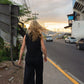 Trouser Pants in Black Linen