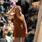Marcy Mini Dress in Terracotta Cotton