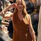 Marcy Mini Dress in Terracotta Cotton