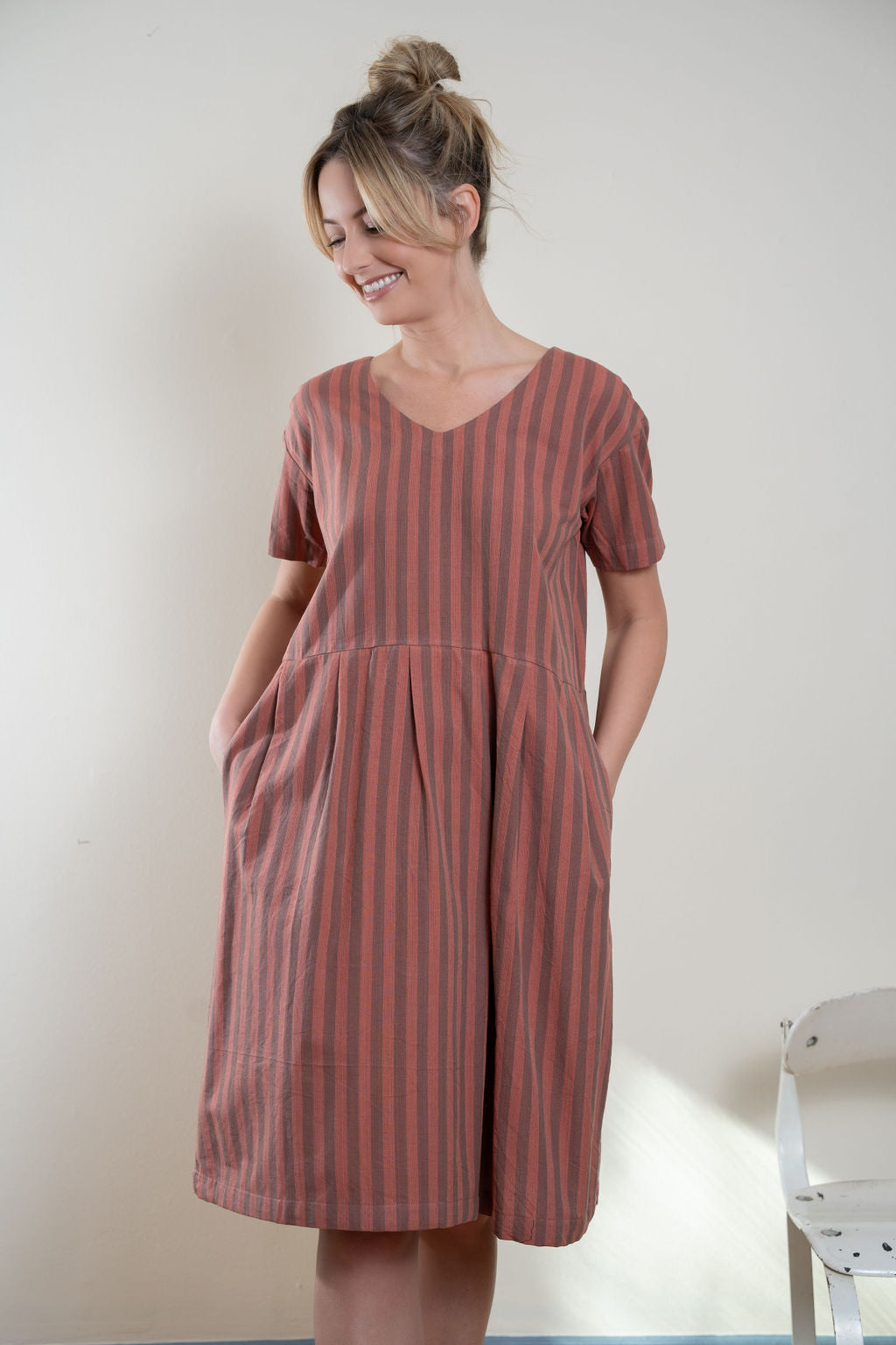 Eloise Handwoven Cotton Dress in Multiple Colors