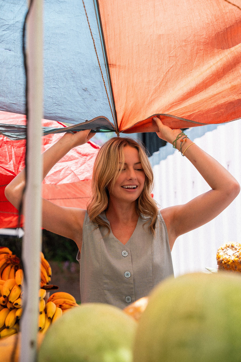 Marcy Mini Dress in Sage Linen