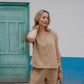 Katie Handwoven Cotton Pants Yellow Gingham Made to Order