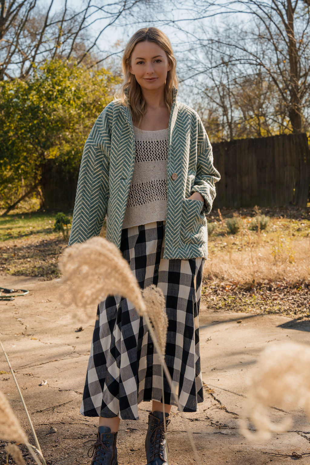 Trista Handwoven Cotton Skirt - Pre-Order 1/30