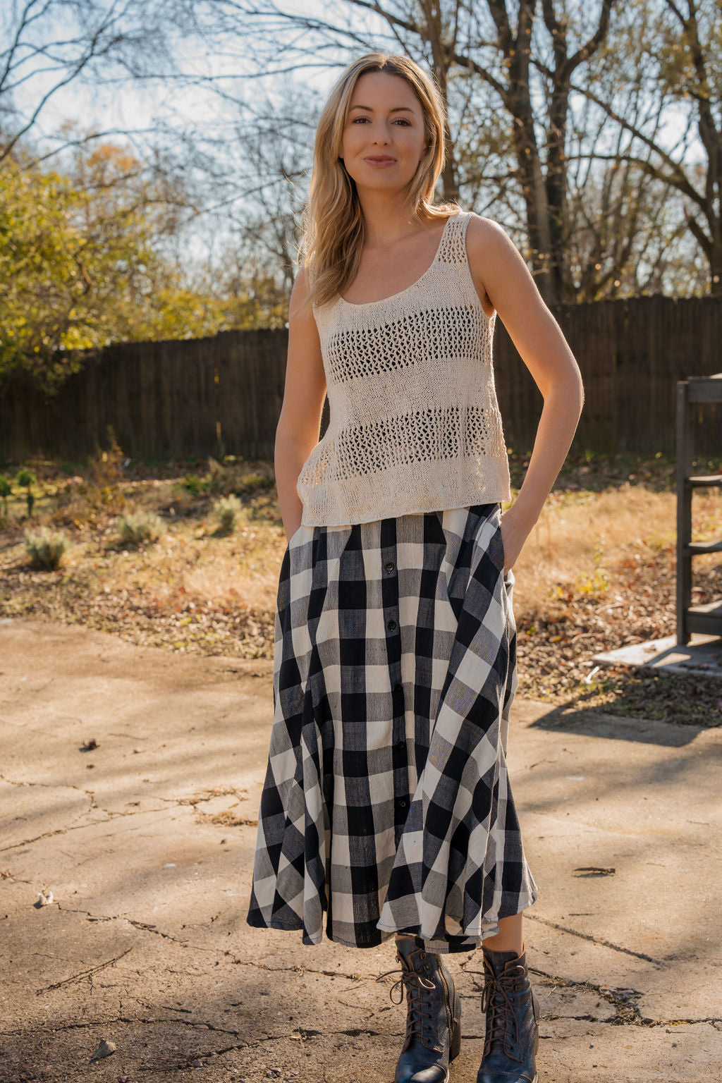 Trista Handwoven Cotton Skirt - Pre-Order 1/30