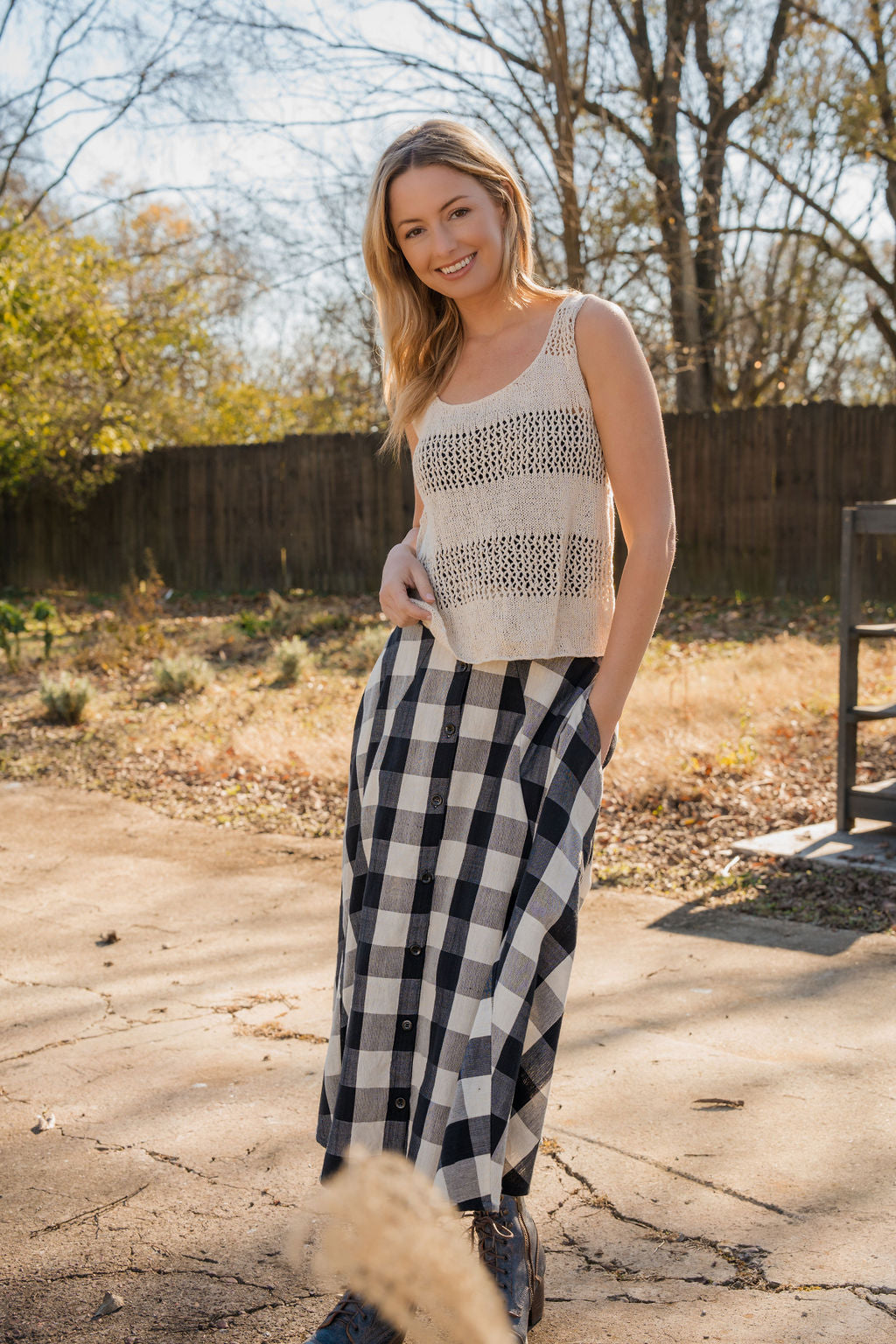 Trista Handwoven Cotton Skirt - Pre-Order 1/30