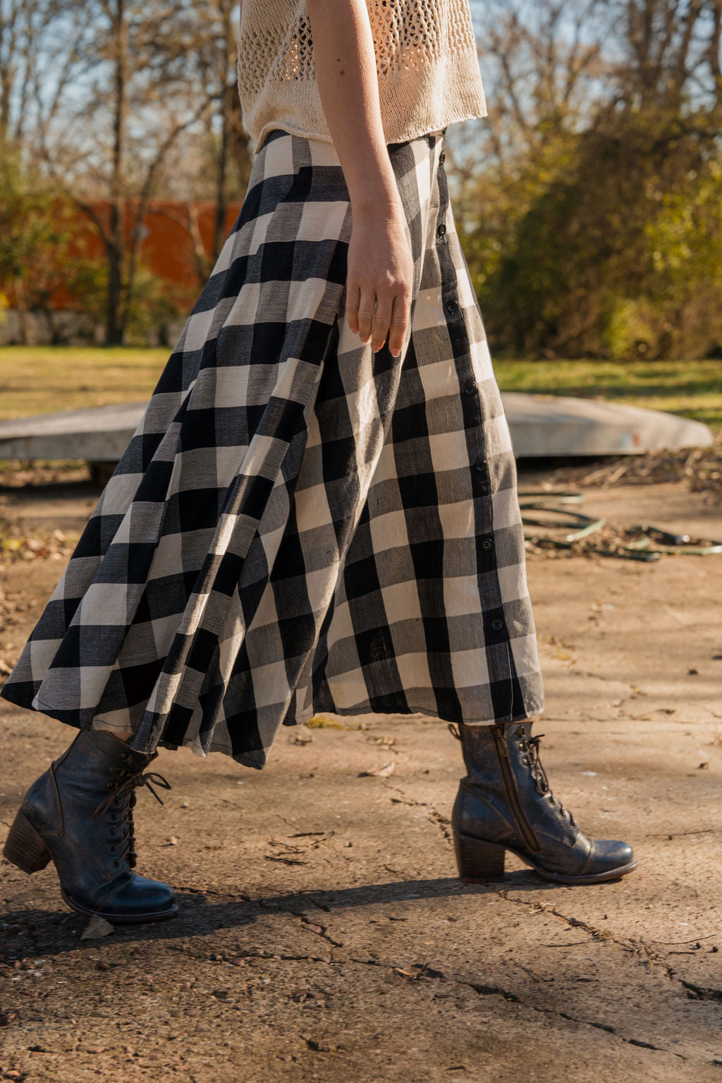 Trista Handwoven Cotton Skirt - Pre-Order 1/30