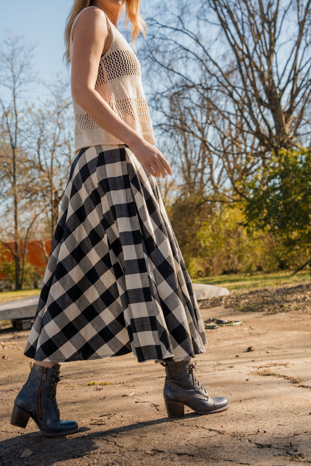 Trista Handwoven Cotton Skirt - Pre-Order 1/30