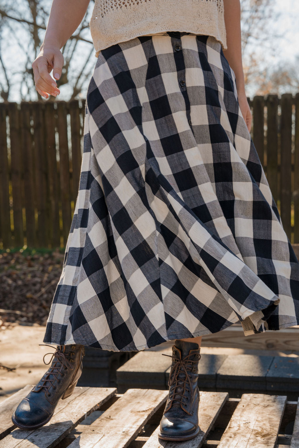 Trista Handwoven Cotton Skirt - Pre-Order 1/30