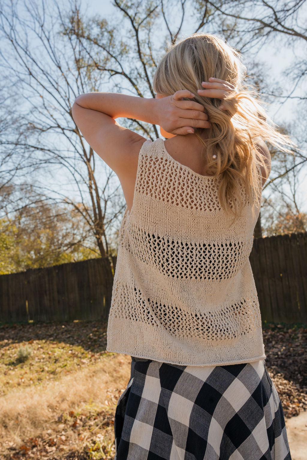 Lindy Hand Knit Cotton Lace Tank - Pre-Order 1/30