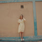 Rose Drawstring Dress in Pale Yellow Linen