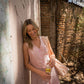 Marcy Midi Dress in Blush Linen