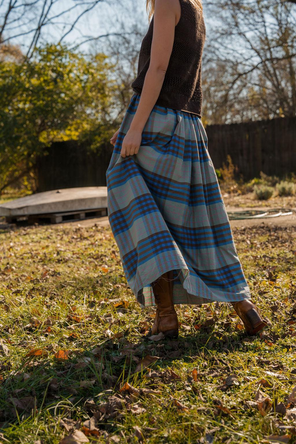 Selena Handwoven Cotton Elastic Waist Skirt - Pre-Order 1/30