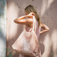 Marcy Midi Dress in Blush Linen