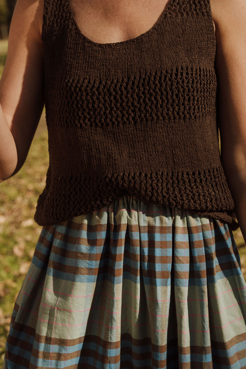 Selena Handwoven Cotton Elastic Waist Skirt - Pre-Order 1/30