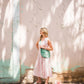 Marcy Midi Dress in Blush Linen