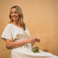 Rose Drawstring Dress in Cream Linen