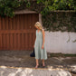Marcy Midi Dress in Sage Linen