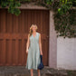 Marcy Midi Dress in Sage Linen