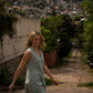 Marcy Midi Dress in Sage Linen