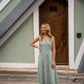 Marcy Midi Dress in Sage Linen