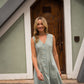 Marcy Midi Dress in Sage Linen