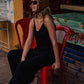 Bias Cut Tank in Black Linen