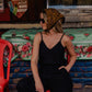 Bias Cut Tank in Black Linen