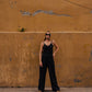 Trouser Pants in Black Linen