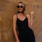 Bias Cut Tank in Black Linen