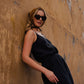 Bias Cut Tank in Black Linen