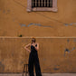 Bias Cut Tank in Black Linen