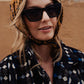 Portuguese Wool Polly Coat in Black and Cobalt Print Made to Order