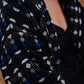 Portuguese Wool Polly Coat in Black and Cobalt Print Made to Order