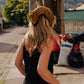 Bias Cut Tank in Black Linen