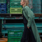 Portuguese Wool Polly Coat in Green and White Check Made to Order