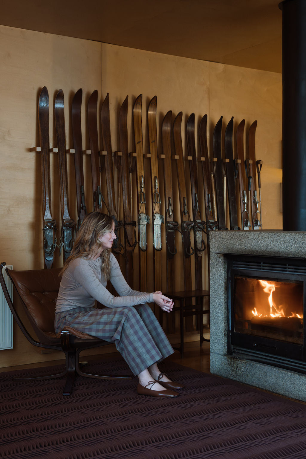 Handwoven Cotton Pants in Mauve Gingham