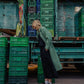 Portuguese Wool Polly Coat in Green and White Check Made to Order