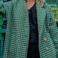 Portuguese Wool Polly Coat in Green and White Check Made to Order