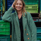 Portuguese Wool Polly Coat in Green and White Check Made to Order