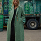 Portuguese Wool Polly Coat in Green and White Check Made to Order