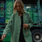 Portuguese Wool Polly Coat in Green and White Check Made to Order