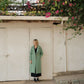 Portuguese Wool Polly Coat in Green and White Check Made to Order