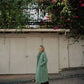 Portuguese Wool Polly Coat in Green and White Check Made to Order